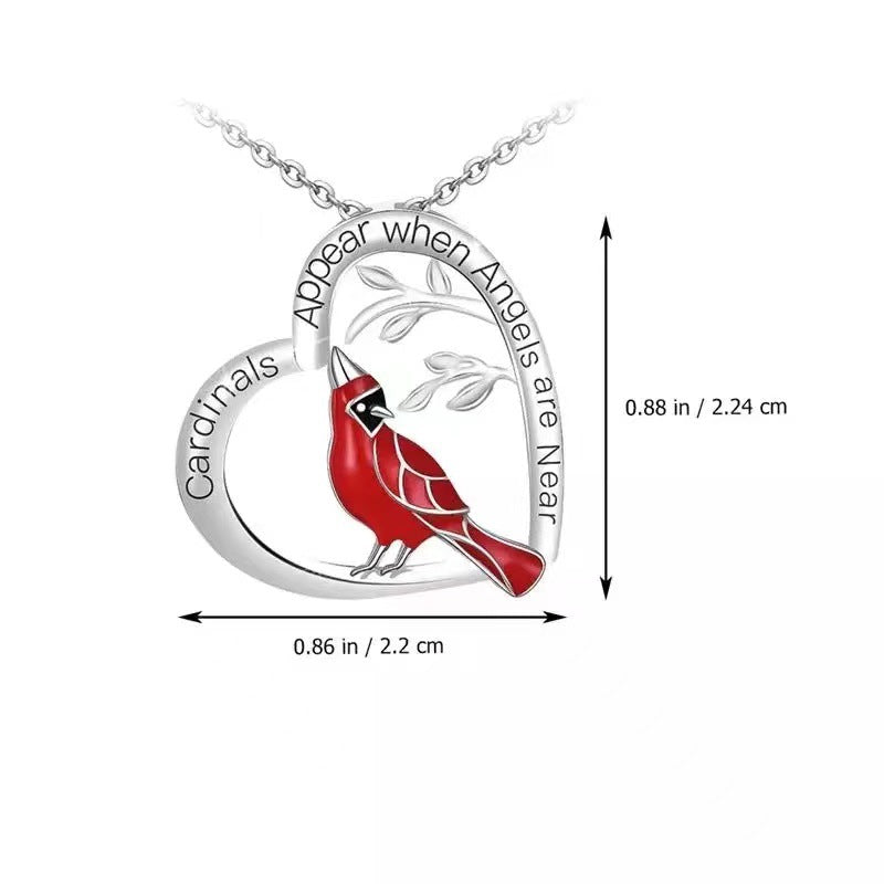 Cardinal Necklace for Women Silver Red Cardinal Pendant Necklace I Am Always With You Memorial Jewelry Gifts Women Girls